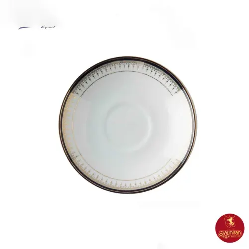 نعلبکی چینی زرین زیر استکانی دوری سایز 13 طرح خاطره