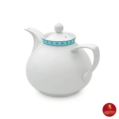 قوری چینی زرین شهرزاد ورونا فیروزه ای سایز 6