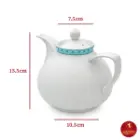 قوری چینی زرین شهرزاد ورونا فیروزه ای سایز 6