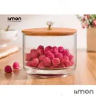 ظرف شیشه ای درب چوبی 2178
