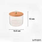 ظرف شیشه ای درب چوبی 2178