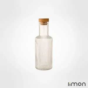 بطری آب درب چوبی 700 میلی لیتری لیمون 2266
