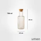 بطری آب درب چوبی 700 میلی لیتری لیمون 2266