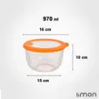 کاسه گرد شیشه‌ای 970 میلی لیتر لیمون 2220