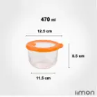 کاسه گرد شیشه‌ای 470 میلی لیتر لیمون 2221