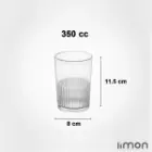 لیوان شیشه ای لیمون شیاردار 350 سی سی 6 عددی 2216
