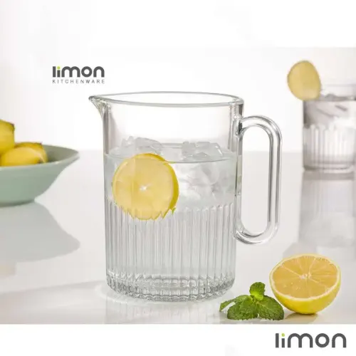 پارچ شیشه ای شیاردار لیمون 2228