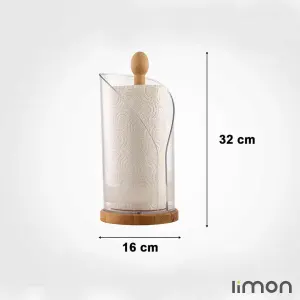 جا دستمال رولی چوبی لیمون با ابعاد کم جا