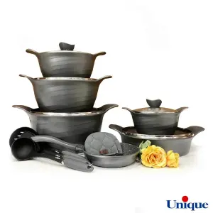 سرویس قابلمه یونیک طوسی سیلیکون رز 14 پارچه UN-7649