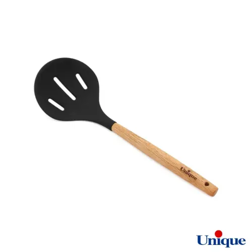 کفگیر و ملاقه یونیک سیلیکونی دسته چوبی UN-1170