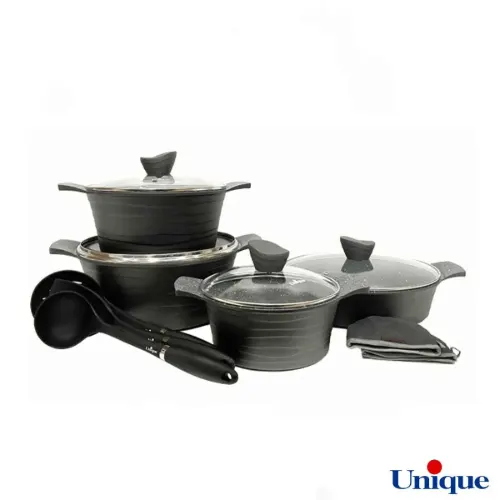 سرویس قابلمه 11 پارچه لاین طوسی یونیک UN-7734