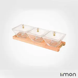 اردور خوری مربع دربدار 3 خانه پایه چوبی 2242