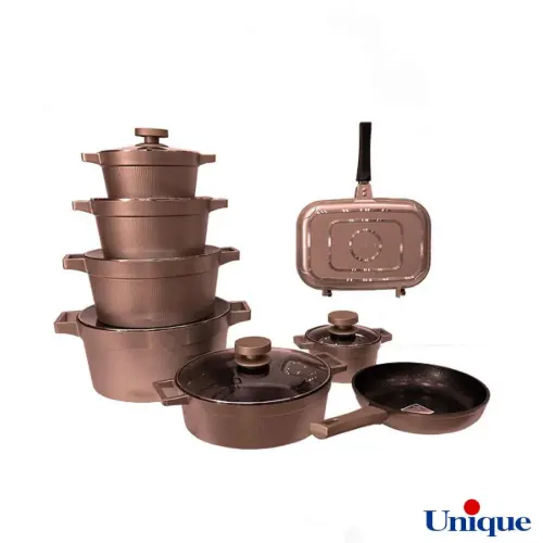 خرید قسطی سرویس قابلمه دیاموند رزگلد یونیک UN-8525