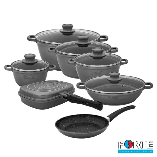 سرویس قابلمه گرانیتی 14 پارچه فورته Forte مدل پریما طوسی
