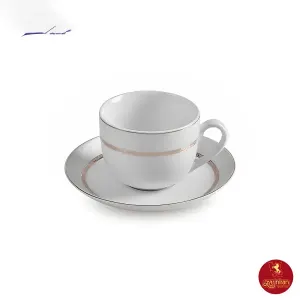 سرویس چای خوری چینی زرین ایتالیا اف طرح هدیه پلاتینی 12 پارچه