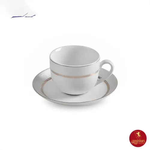 سرویس چای خوری چینی زرین ایتالیا اف طرح هدیه پلاتینی 12 پارچه