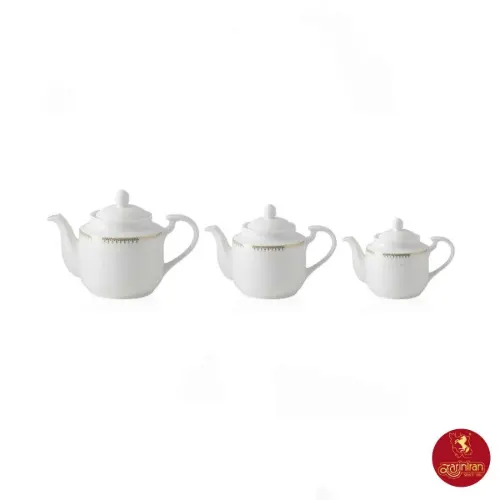 چینی زرین سرویس قوری استوانه 3 سایز طرح سپیدار