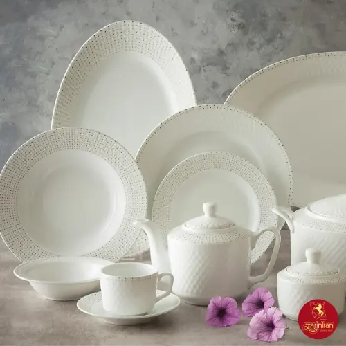 سرویس چای خوری چینی زرین رادیانس طرح لیون 12 پارچه