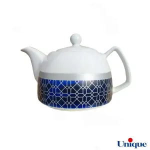 قوری چینی یونیک مدل میبد سرمه ای UN-7542