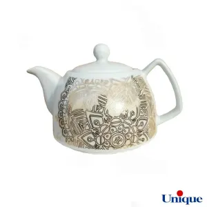 قوری چینی یونیک مدل ماندالا گرافیت UN-7542