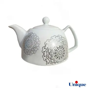 قوری چینی یونیک مدل ماندالا سیلور UN-7542