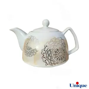 قوری چینی یونیک مدل ماندالا طلایی UN-7542