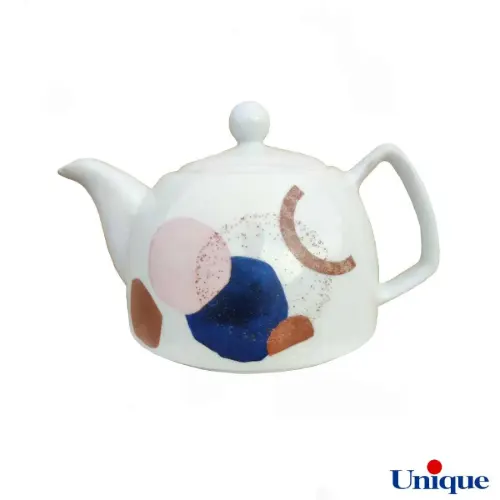 قوری چینی یونیک مدل آبرنگ دایره UN-7542