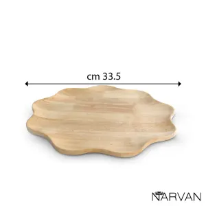 بشقاب تخت چوبی ستاره ای نارون بزرگ R2432
