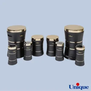 سرویس 18 پارچه کمر باریک خطی مشکی طلایی یونیک UN-4595