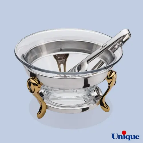 سالادخوری یونیک با انبر نگین دار طلایی UN-3918