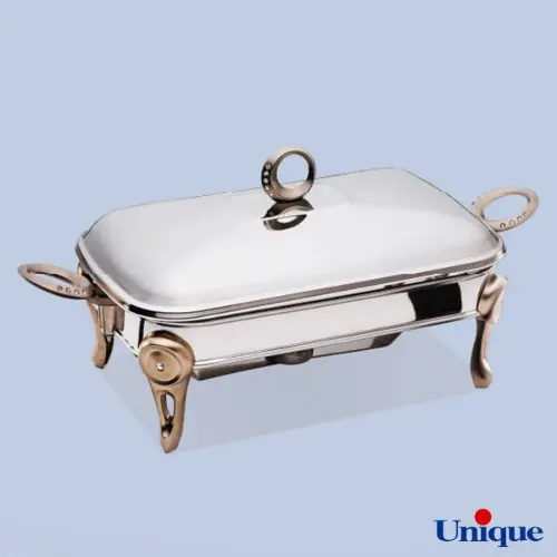 سوفله خوری یونیک مستطیل بزرگ نگین دار نقره ای UN-3606