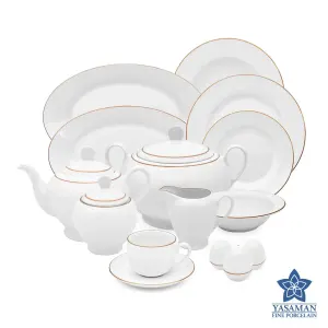 سرویس چینی زرین ایتالیا اف زرین رزگلد یاسمن 76 پارچه