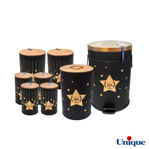 سرویس 12 پارچه آشپزخانه درب بامبو یونیک UN-8009