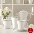 چینی زرین سرویس 12 پارچه چای خوری وینچی طرح رویال پلاتینی