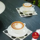 فنجان و نعلبکی کاپوچینو، لاته چینی زرین سفید