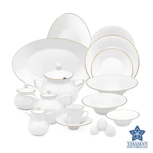 سرویس چینی زرین شهرزاد طرح سمن گلد 12 نفره 89 پارچه
