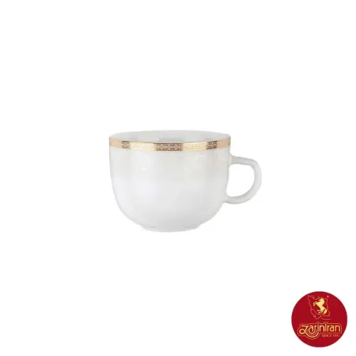 فنجان چای خوری چینی زرین کواترو ریوا طلایی سایز 8