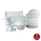 سرویس چینی زرین وینچی طرح وایت رز 12 نفره 97 پارچه