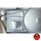 سرویس چینی زرین وینچی طرح وایت رز 12 نفره 97 پارچه