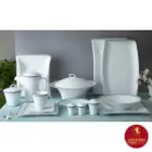 سرویس چینی زرین وینچی طرح وایت رز 12 نفره 97 پارچه