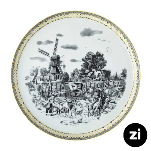 بشقاب تخت چینی زرین Zi فرم اس ویلیج سایز 30