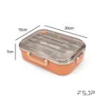 ظرف غذا FSJP سه خانه استیل 800 میلی لیتر کد 24-1527