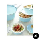 کاسه در دار چینی زرین Zi سایز 13 کوچک پاستل گلبهی