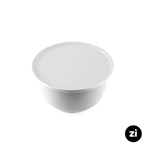 کاسه در دار چینی زرین Zi پاستل طوسی سایز 17