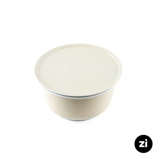 کاسه در دار چینی زرین مارک Zi  پاستل کرم سایز 17