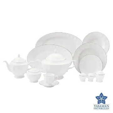 سرویس چینی یاسمن نئوکلاسیک طرح سمن 12 نفره 83 پارچه