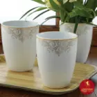 لیوان بدون دسته چینی زرین کواترو طرح مونت کارلو طلایی ۲۸۰ سی سی