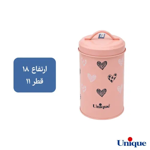 ست جای حبوبات و ادویه 4+8 صورتی پاستلی قلبی یونیک UN-9009