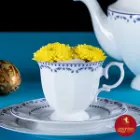 فنجان چای خوری چینی زرین نئوکلاسیک طرح فرانسیس سرمه ای سایز 8