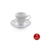 فنجان چای خوری چینی زرین نئوکلاسیک طرح فرانسیس سرمه ای سایز 8